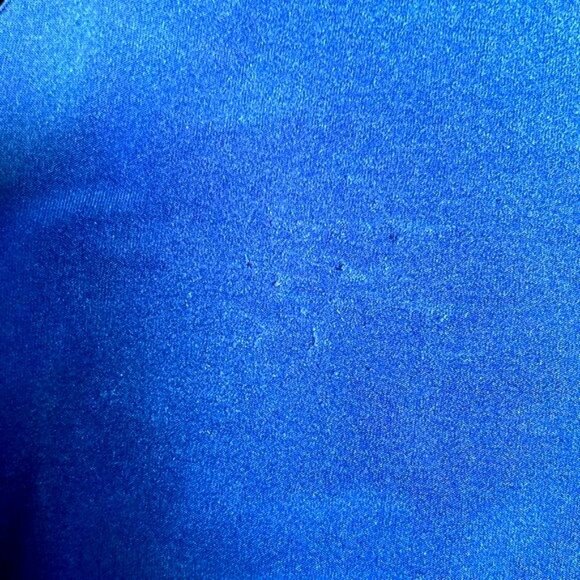 Dana Buchman Size S Blue Sleeveless Cowl Neck Ruched Knit Blouse Careercore Chic - Picture 6 of 8